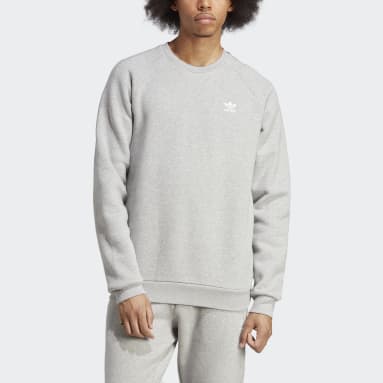 Men's Originals Grey Trefoil Essentials Crewneck Sweatshirt