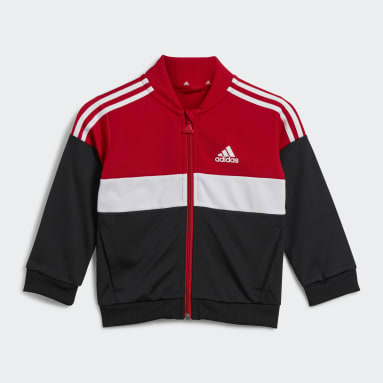 Børn Sportswear Rød Tiberio 3-Stripes Colorblock Shiny Kids træningsdragt