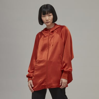 Women Lifestyle Red Classic Tech Silk Hooded Top