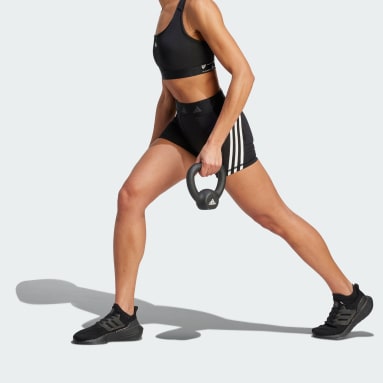 Frauen Fitness & Training Techfit Hyperglam 3-Inch kurze Leggings Schwarz