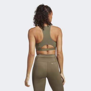 adidas Brassière Run Medium Support Merino - Noir/Orange Femme