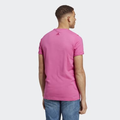 Playera Essentials Logo Lineal Bordado Tejido Jersey Rosa Hombre Sportswear