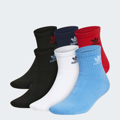 Men's Originals White Trefoil Quarter Socks 6 Pairs