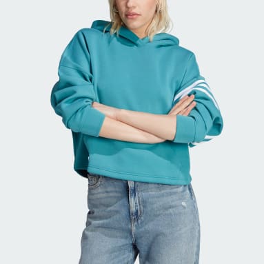Polera con Capucha Adicolor Neuclassics Turquesa Mujer Originals