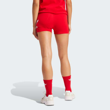 Women's Sportswear Red Adicolor Trefoil Short Leggings
