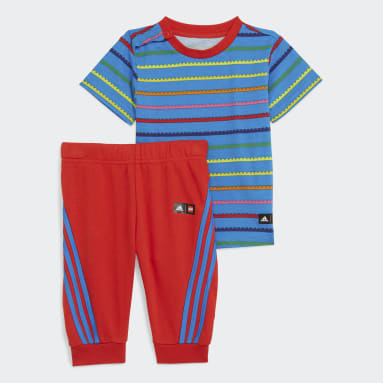 Infant & Toddlers 0-4 Years Training Blue adidas x Classic LEGO® Tee and 3/4 Pants Set