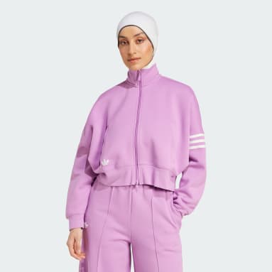 Purple womens adidas tracksuit hotsell