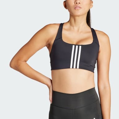 Sujetador Powerimpact Training Medium-Support 3 bandas Negro Mujer Gimnasio Y Entrenamiento