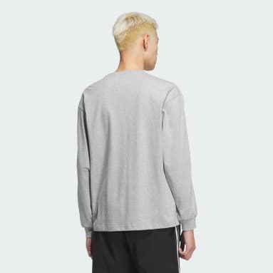 エッセンシャルズ プラス ルーズフィット スリーストライプス 長袖Tシャツ