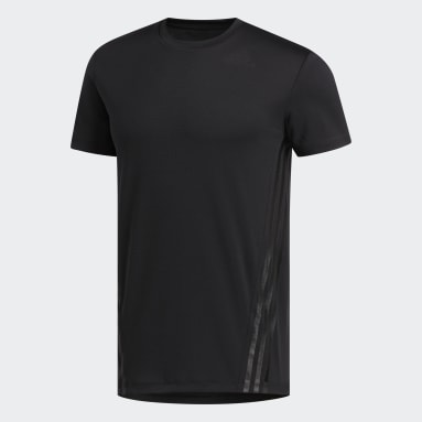 Männer Yoga AEROREADY 3-Streifen T-Shirt Schwarz