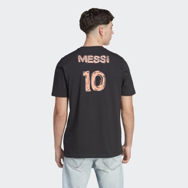 Men Soccer Black Messi Soccer Icon Graphic Tee