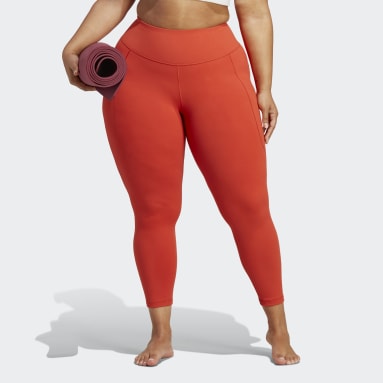 Women's Training Red adidas Yoga Studio 7/8 Leggings (Plus Size)