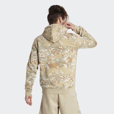 adidas Sweat-shirt à capuche graphisme camouflage Beige Hommes Originals