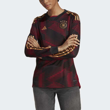 Maillot manches longues Extérieur Allemagne 22 Noir Femmes Football