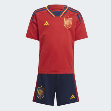 Kinder Fußball Spanien 22 Mini-Heimausrüstung Rot