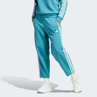 Pantalon droit molleton 3 bandes Essentials Turquoise Femmes Sportswear