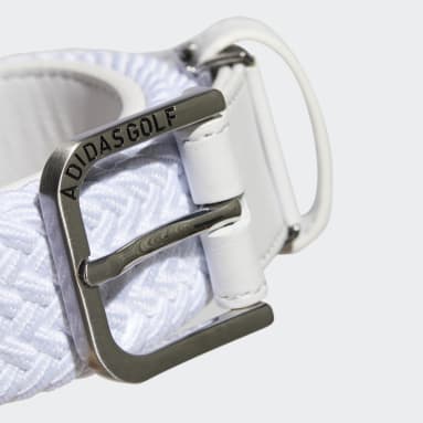 Women Golf White Polyurethane Leather Webbing Mix Belt