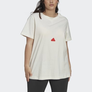 Women Sportswear White T-Shirt (Plus Size)