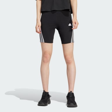 Frauen Sportswear Future Icons 3-Streifen kurze Leggings Schwarz