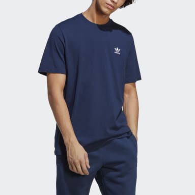 Männer Originals Trefoil Essentials T-Shirt Blau