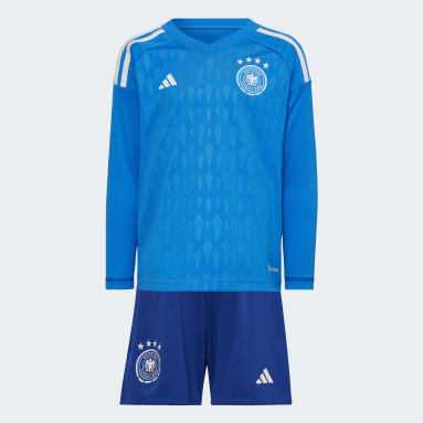 Kids Football Blue Germany Tiro 23 Long Sleeve Goalkeeper Mini Kit