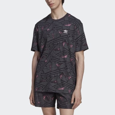T-shirt adidas Rekive Trefoil Allover Print Nero Uomo Originals
