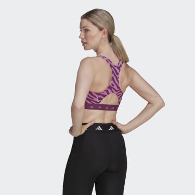 Women's Yoga Multicolor Hyperglam Techfit Medium-Support Zebra Bra