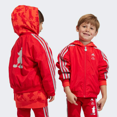 เด็ก Sportswear สีแดง เสื้อกันลม adidas x Disney 100