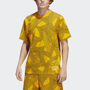 T-shirt imprimé intégral Athletic Club jaune Hommes Originals