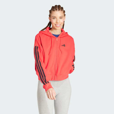 Felpa con cappuccio Essentials 3-Stripes French Terry Full-Zip