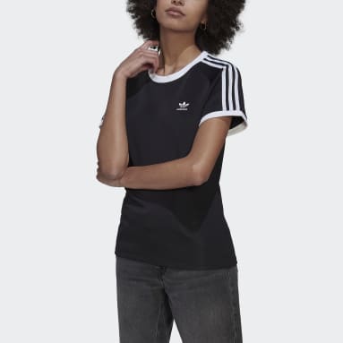 Ženy Originals čierna Tričko Adicolor Classics Slim 3-Stripes