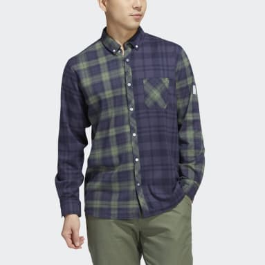 남성 Golf Blue 아디크로스 플란넬 긴팔 셔츠
