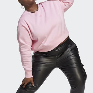 Women Originals Pink Adicolor Essentials Crew Sweatshirt (Plus Size)