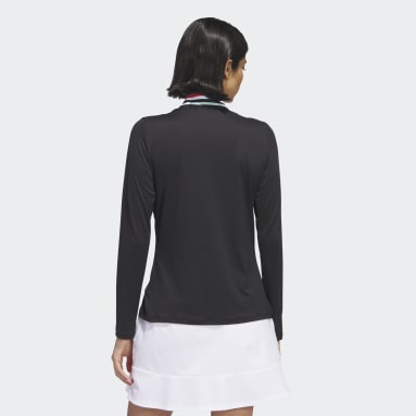 Women Golf Black Ultimate365 Tour Long Sleeve Mock Polo Shirt
