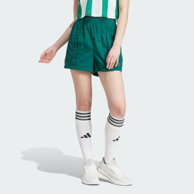 Women sportswear Green 티로 스냅 버튼 쇼츠