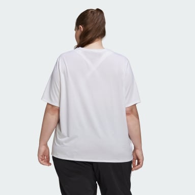Camiseta Train Icons 3 bandas (Tallas grandes) Blanco Mujer Gimnasio Y Entrenamiento