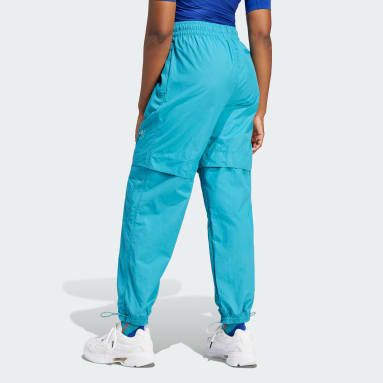 Women Training Turquoise adidas by Stella McCartney TrueCasuals Woven Solid Track Pants