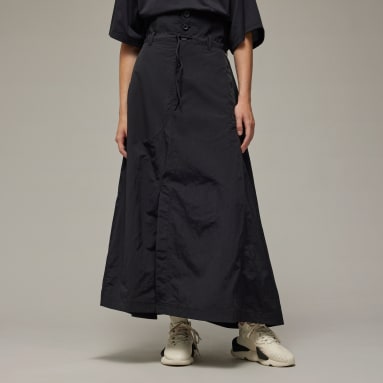 Women Y-3 Black Y-3 Crinkle Nylon Skirt