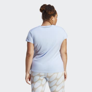 Women's Training Blue AEROREADY Train Essentials Minimal Branding V-Neck Tee (Plus Size)