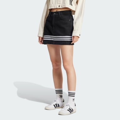 아디브레이크 데님 투인원 스커트