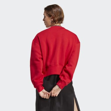 Women Originals Red Adicolor Essentials Crew Sweatshirt
