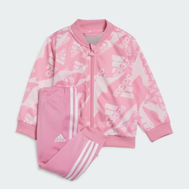 Kids Training Pink Essentials Allover Printed Track Suit Kids