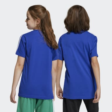 Playera Essentials 3 Franjas Algodón Azul Niño Sportswear