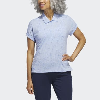 Women Golf Blue Go-To Printed Golf Polo Shirt