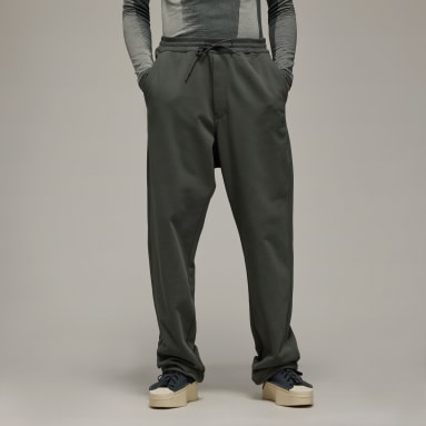 Muži Y-3 zelená Kalhoty Y-3 Organic Cotton Terry Straight