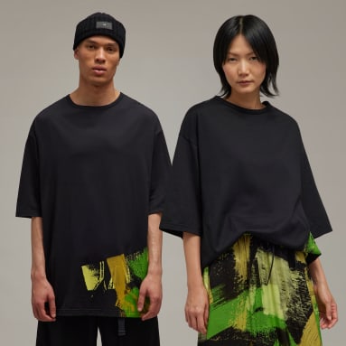 Lifestyle Black Y-3 Placed Graphic Short Sleeve Tee