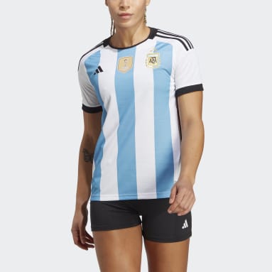ผู้หญิง ฟุตบอล สีขาว เสื้อฟุตบอลชุดเหย้าสำหรับผู้หญิง Argentina 22 Winners