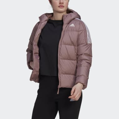 Essentials Midweight Down Hooded Jacket Fioletowy
