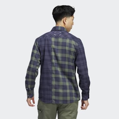 남성 Golf Blue 아디크로스 플란넬 긴팔 셔츠