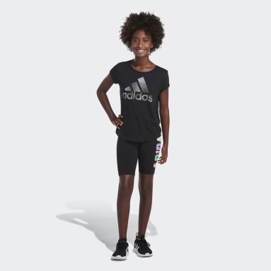 Youth Yoga Black Graphic Bike Shorts